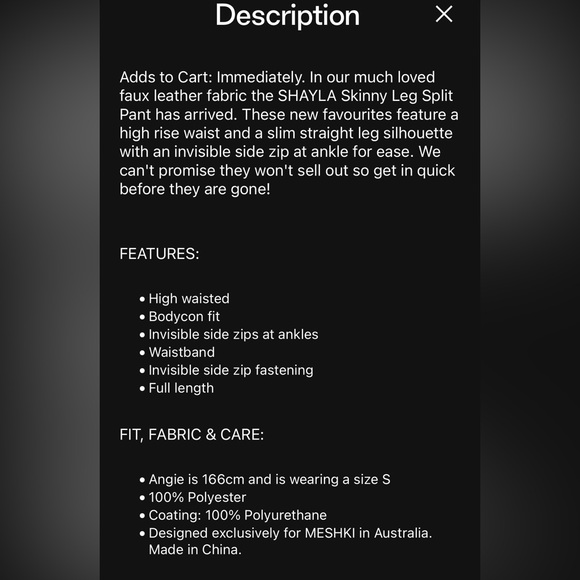 Shayla skinny leg split pant by Meshki - Picture 2 of 15